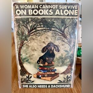 DACHSHUND BOOKS QUOTE WALL ART SIGN 12x8 NEW SEALED DOG LOVER DECOR